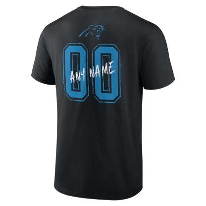 Carolina Panthers Hustle Custom Name & Number T-Shirt - Black