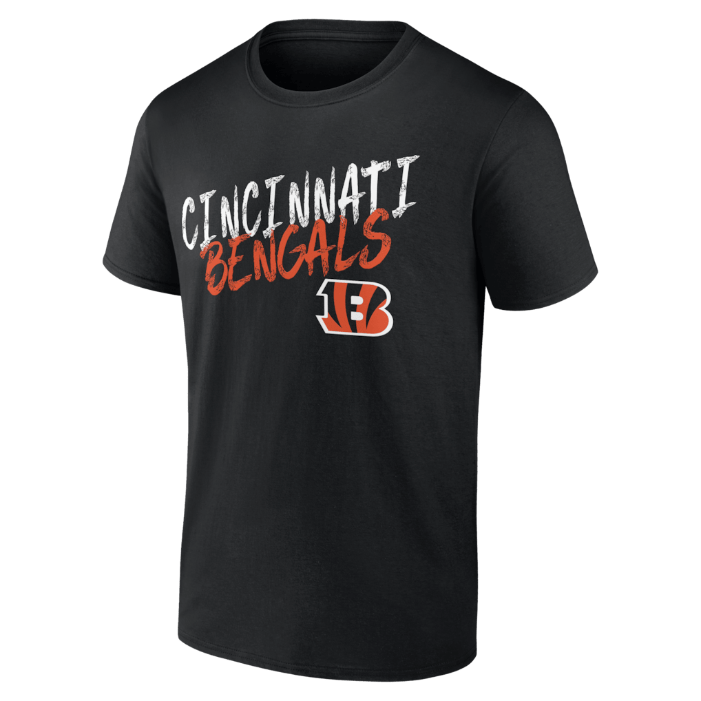 Cincinnati Bengals Hustle Custom Name & Number T-Shirt - Black