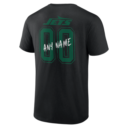 New York Jets Hustle Custom Name & Number T-Shirt - Black