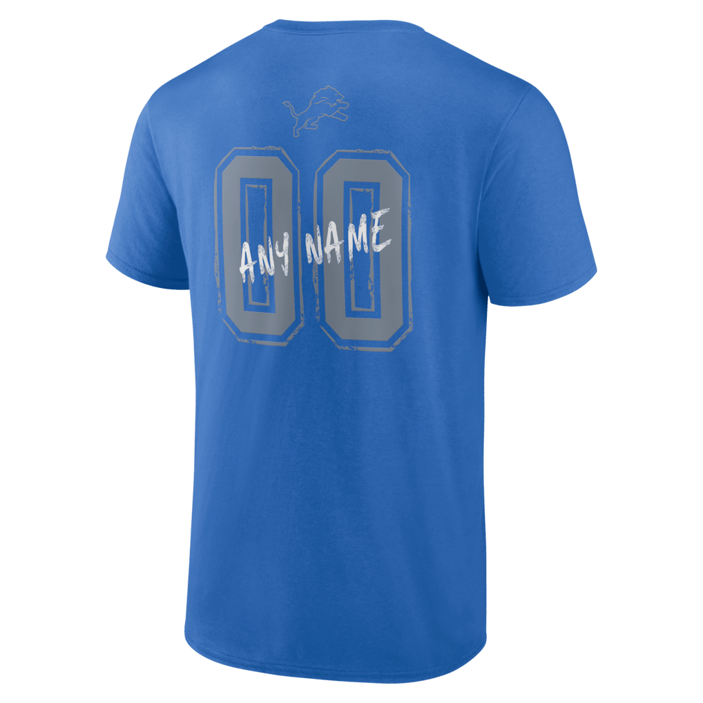 Detroit Lions Hustle Custom Name & Number T-Shirt - Blue