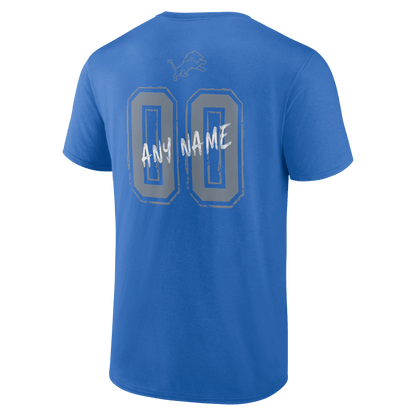 Detroit Lions Hustle Custom Name & Number T-Shirt - Blue