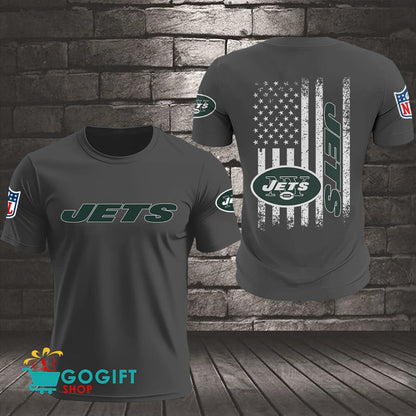 New York Jets US Flag Vintage Style All Over Printed T-shirt