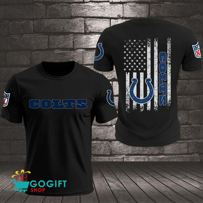 Indianapolis Colts US Flag Vintage Style All Over Printed T-shirt