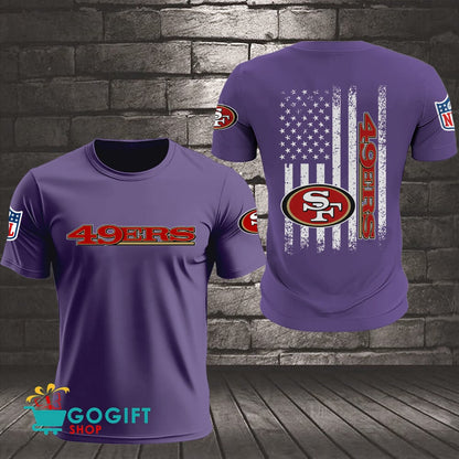 San Francisco 49ers US Flag Vintage Style All Over Printed T-shirt