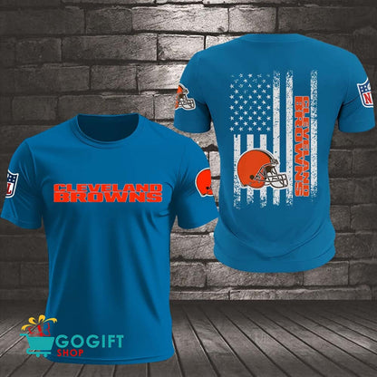Cleveland Browns US Flag Vintage Style All Over Printed T-shirt