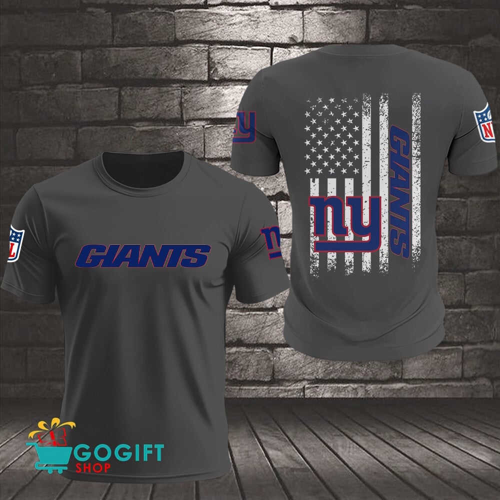 New York Giants US Flag Vintage Style All Over Printed T-shirt