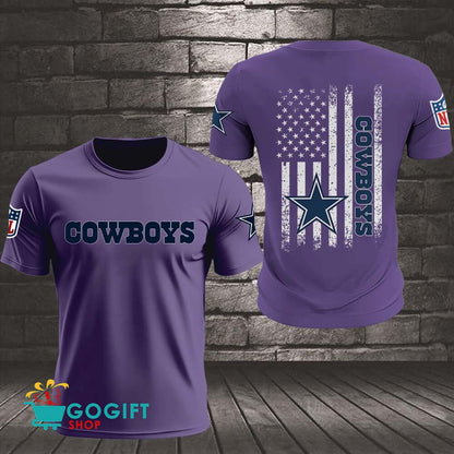 Dallas Cowboys US Flag Vintage Style All Over Printed T-shirt