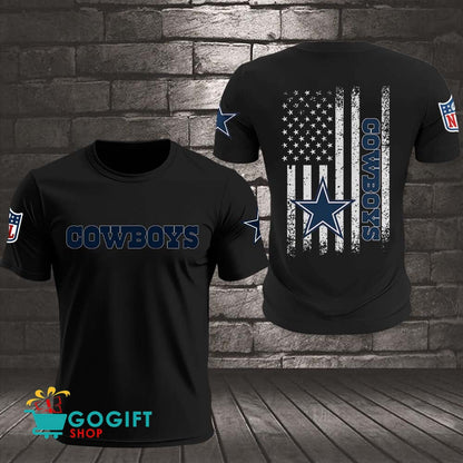 Dallas Cowboys US Flag Vintage Style All Over Printed T-shirt