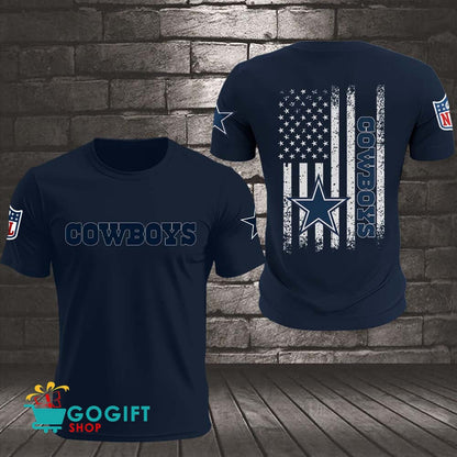 Dallas Cowboys US Flag Vintage Style All Over Printed T-shirt