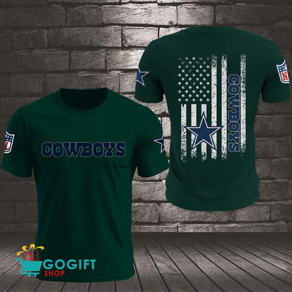 Dallas Cowboys US Flag Vintage Style All Over Printed T-shirt