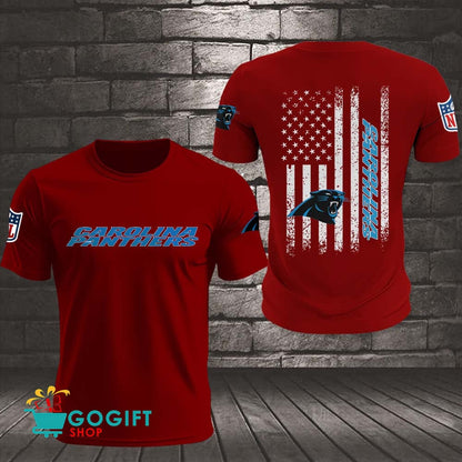 Carolina Panthers US Flag Vintage Style All Over Printed T-shirt