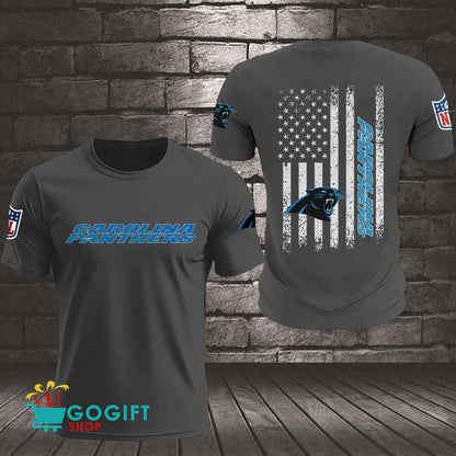 Carolina Panthers US Flag Vintage Style All Over Printed T-shirt