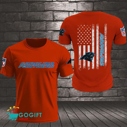 Carolina Panthers US Flag Vintage Style All Over Printed T-shirt