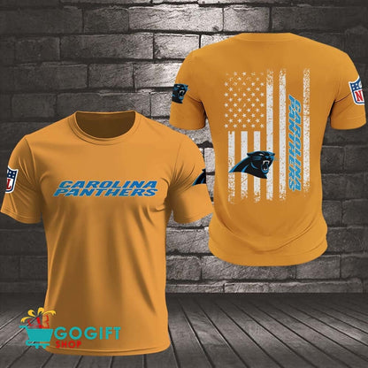 Carolina Panthers US Flag Vintage Style All Over Printed T-shirt