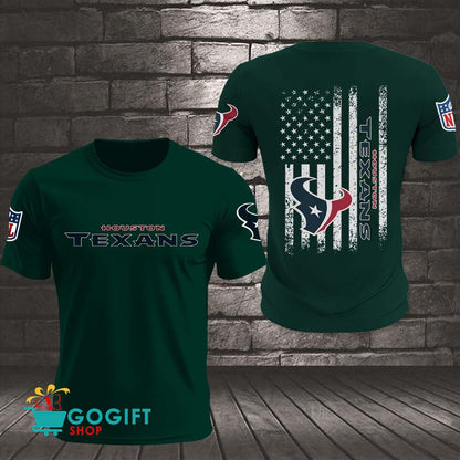 Houston Texans US Flag Vintage Style All Over Printed T-shirt