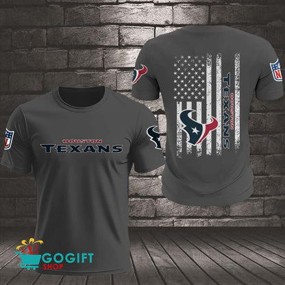 Houston Texans US Flag Vintage Style All Over Printed T-shirt