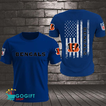 Cincinnati Bengals US Flag Vintage Style All Over Printed T-shirt