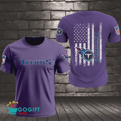 Tennessee Titans US Flag Vintage Style All Over Printed T-shirt