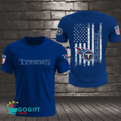 Tennessee Titans US Flag Vintage Style All Over Printed T-shirt
