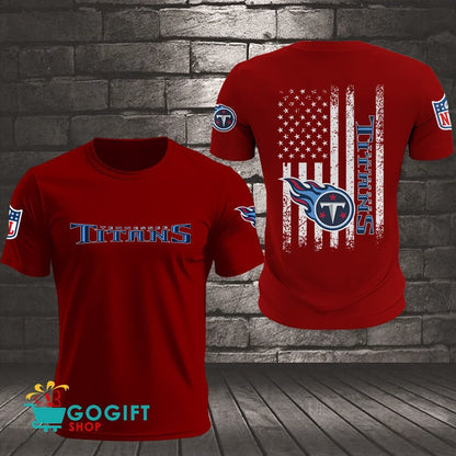 Tennessee Titans US Flag Vintage Style All Over Printed T-shirt