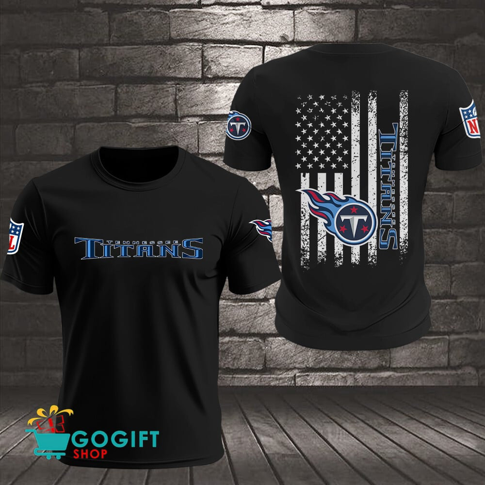 Tennessee Titans US Flag Vintage Style All Over Printed T-shirt