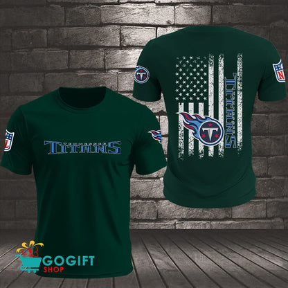 Tennessee Titans US Flag Vintage Style All Over Printed T-shirt