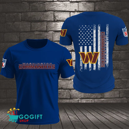 Washington Commanders US Flag Vintage Style All Over Printed T-shirt