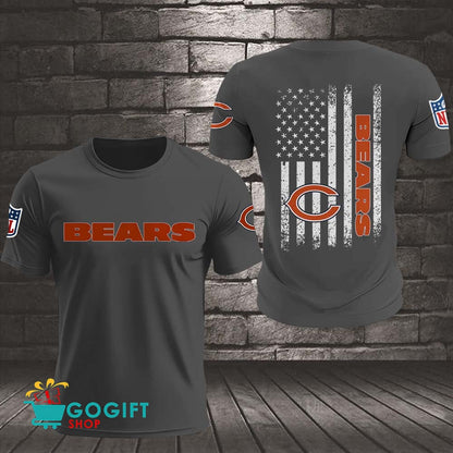 Chicago Bears US Flag Vintage Style All Over Printed T-shirt
