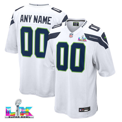 Seattle Seahawks 2026 Super Bowl LX Custom Game Jersey - White