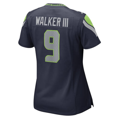 Kenneth Walker III 9 Seattle Seahawks 2026 Super Bowl LX - Women Navy Game Jersey