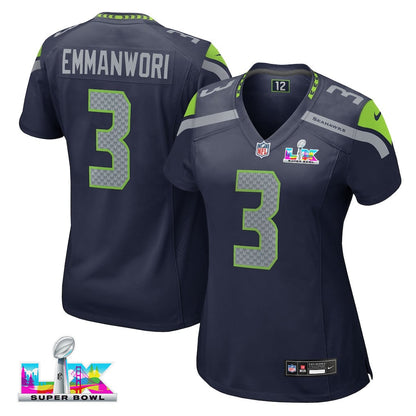 Nick Emmanwori 3 Seattle Seahawks 2026 Super Bowl LX - Women Navy Game Jersey