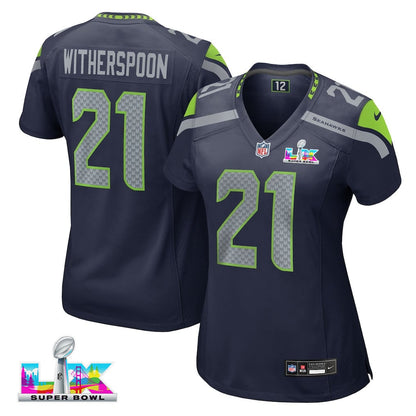 Devon Witherspoon 21 Seattle Seahawks 2026 Super Bowl LX - Women Navy Game Jersey
