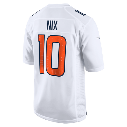 Bo Nix 10 Denver Broncos 2026 Super Bowl LX - White Tundra Fashion Game Jersey