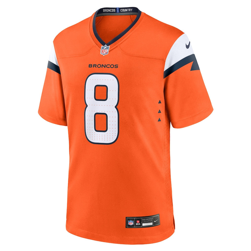 Jarrett Stidham 8 Denver Broncos 2026 Super Bowl LX - Orange Team Game Jersey