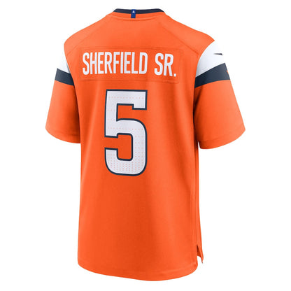 Trent Sherfield Sr. 5 Denver Broncos 2026 Super Bowl LX - Orange Team Game Jersey