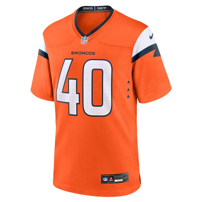 Justin Strnad 40 Denver Broncos 2026 Super Bowl LX - Orange Team Game Jersey