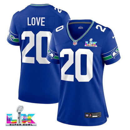 Julian Love 20 Seattle Seahawks 2026 Super Bowl LX - Women Royal Player Jersey