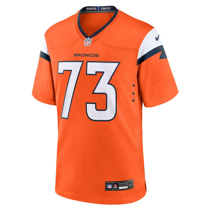 Frank Crum 73 Denver Broncos 2026 Super Bowl LX - Orange Team Game Jersey