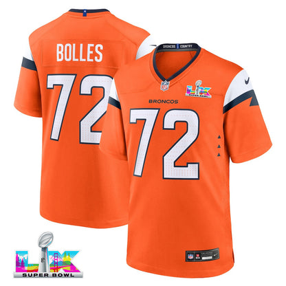 Garett Bolles 72 Denver Broncos 2026 Super Bowl LX - Orange Team Game Jersey