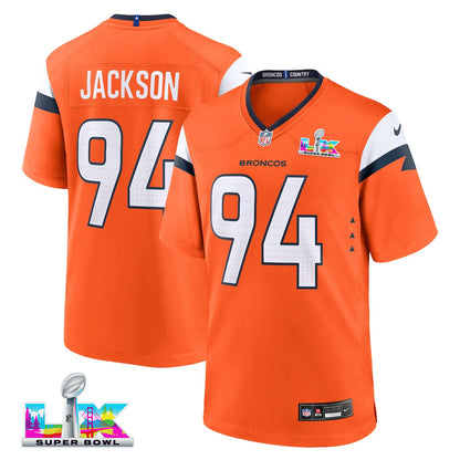 Jordan Jackson 94 Denver Broncos 2026 Super Bowl LX - Orange Team Game Jersey