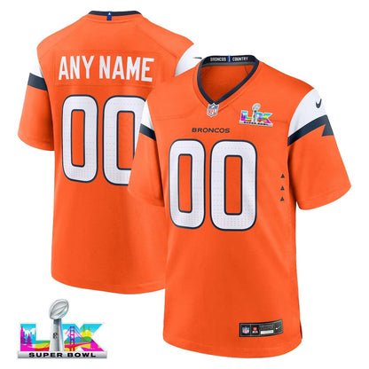 Denver Broncos 2026 Super Bowl LX - Orange Custom Game Jersey