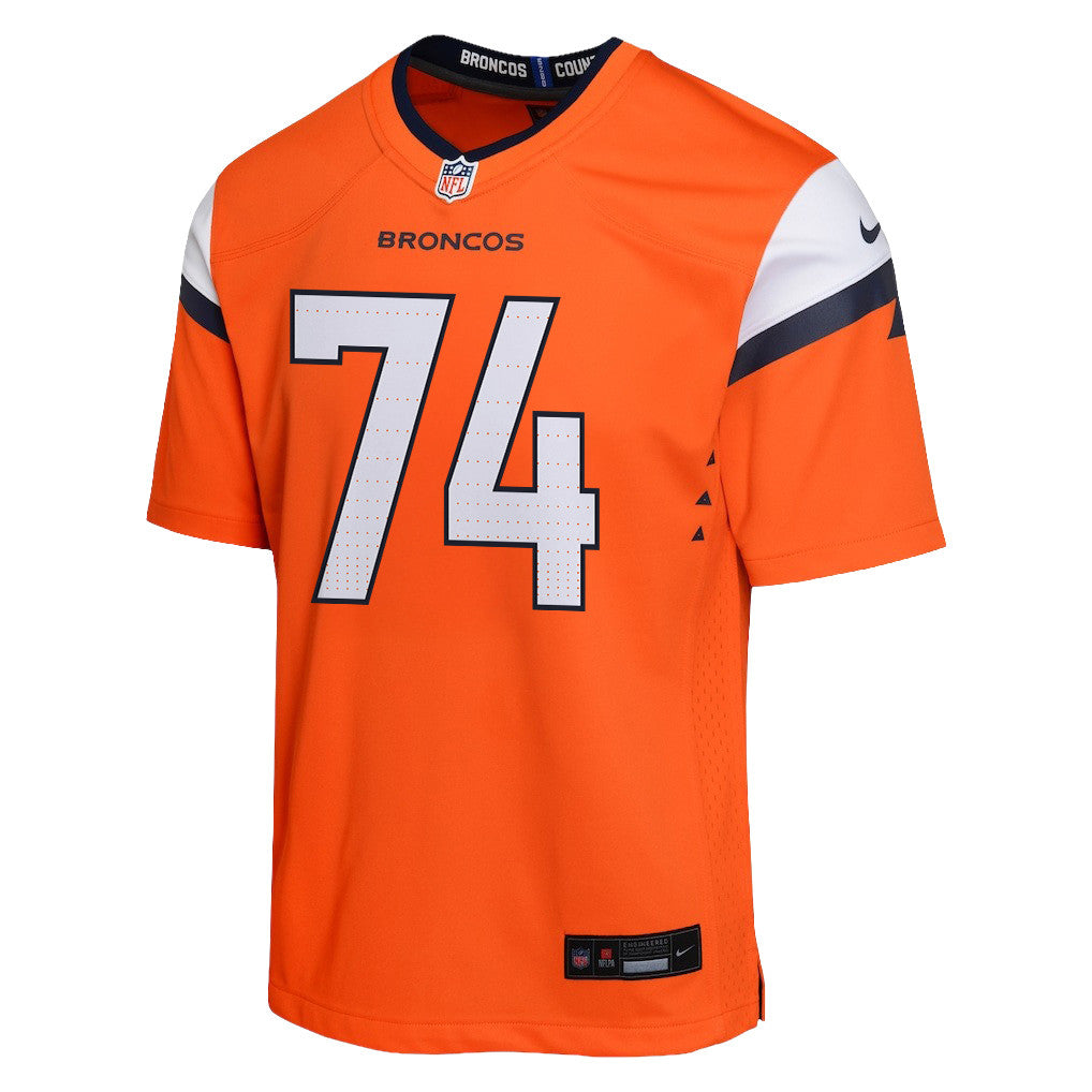 Ben Powers 74 Denver Broncos YOUTH - 2026 Super Bowl LX Orange Game Team Jersey