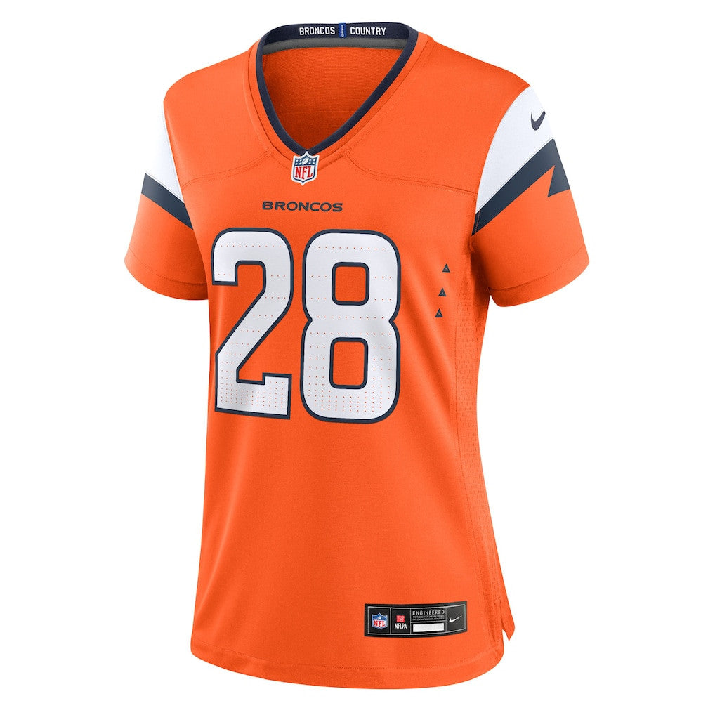 Tyler Badie 28 Women's Denver Broncos 2026 Super Bowl LX - Orange Game Jersey