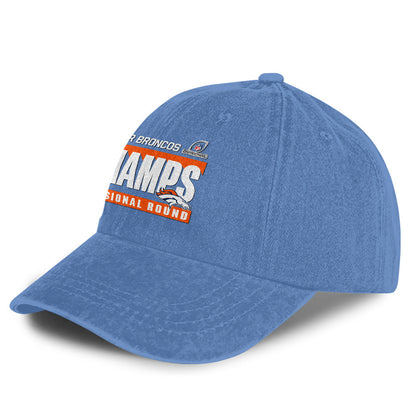 Denver Broncos Divisional Champs 25/26 Washed Cotton Cap – Printed Graphic - Denim Blue