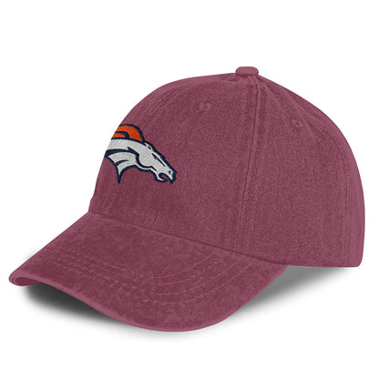 Denver Broncos 25/26 Washed Cotton Cap – Logo Iconic Printed Graphic - Burgundy