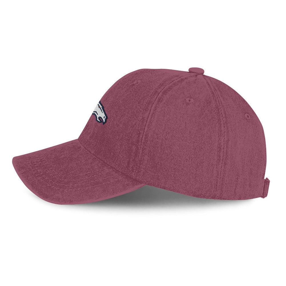 Denver Broncos 25/26 Washed Cotton Cap – Logo Iconic Printed Graphic - Burgundy