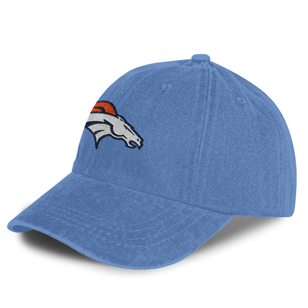 Denver Broncos 25/26 Washed Cotton Cap – Logo Iconic Printed Graphic - Blue