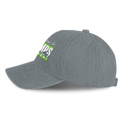 Seattle Seahawks Super Bowl LX Champs 25/26 Washed Cap – Printed Graphic - Light Grey