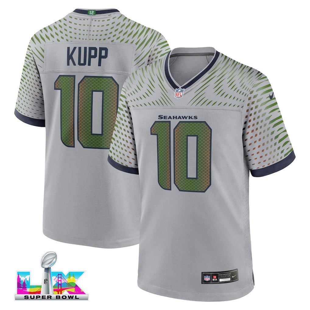 Cooper Kupp 10 Seattle Seahawks 2026 Super Bowl LX - Wolf Gray Game Jersey