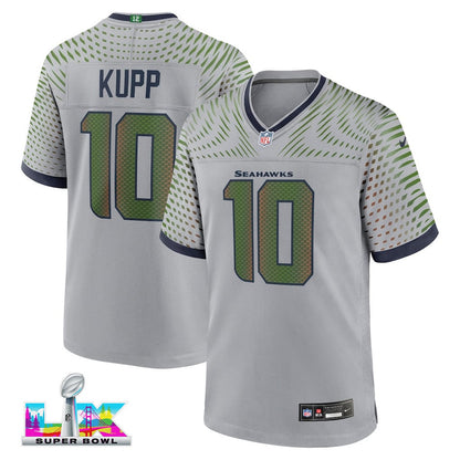 Cooper Kupp 10 Seattle Seahawks 2026 Super Bowl LX - Wolf Gray Game Jersey